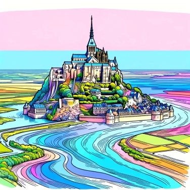 Erkläre warum ist der Mont Saint-Michel von Wasser umgeben?